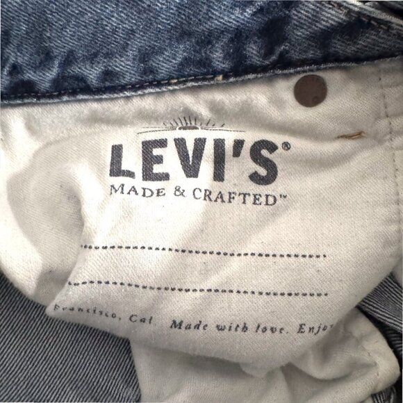 LEVIS Made & Crafted Hip Hugger 100% Cotton Mid Rise Wide Organic Denim Jeans 27 - Picture 11 of 14